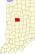 Map of Indiana highlighting Clinton County